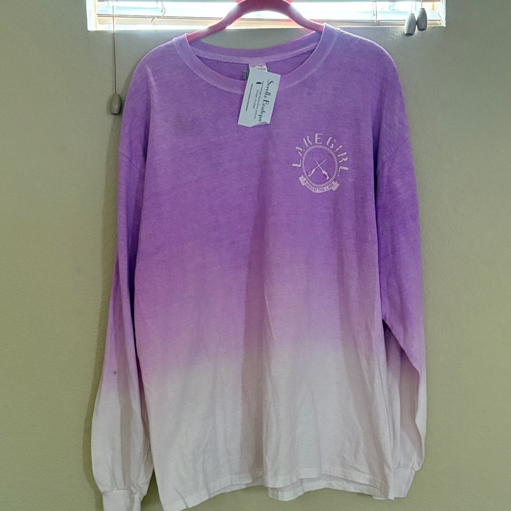 Lake Girl Purple Ombre Long Sleeve Tee